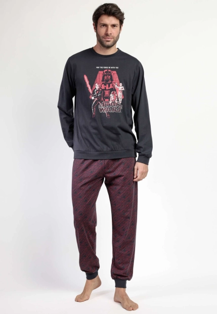 BAWEŁNIANA PIŻAMA MĘSKA Z DŁUGIM RĘKAWEM STAR WARS ADMAS 63478