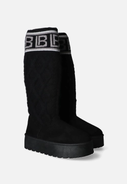 KOZAKI DAMSKIE NA PLATFORMIE Z DZIANINOWĄ CHOLEWKĄ LAURA BIAGIOTTI 9268