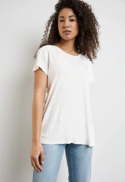 T-SHIRT DAMSKI Z CEKINOWĄ OZDOBĄ TAIFUN 571339-16138