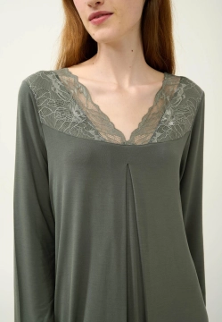 KOSZULA NOCNA Z MICROMODALU Z KORONKĄ VAMP 23122