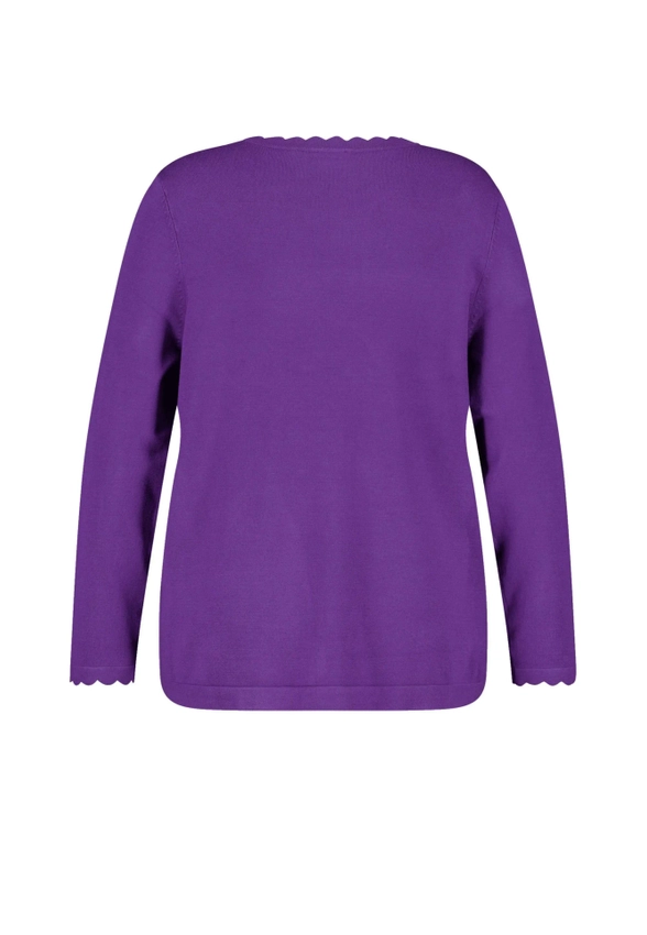 SWETER DAMSKI Z FALISTYMI BRZEGAMI SAMOON 572517-25504