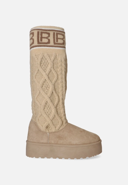 KOZAKI DAMSKIE NA PLATFORMIE Z DZIANINOWĄ CHOLEWKĄ LAURA BIAGIOTTI 9268