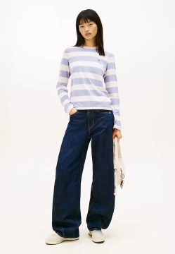 T-SHIRT DAMSKI Z DŁUGIM RĘKAWEM W PASY TOMMY JEANS DW0DW21835