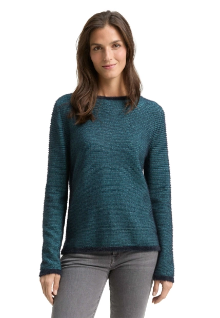 SWETER DAMSKI Z FUTERKOWYM WYKOŃCZENIEM TOM TAILOR 1049152