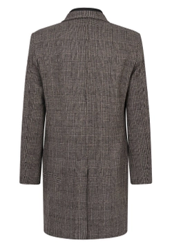 WEŁNIANY PŁASZCZ MĘSKI W KRATĘ BUGATTI 626128 64069