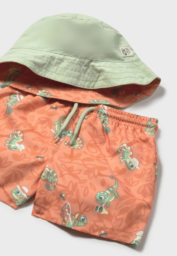 KĄPIELOWY ZESTAW CHŁOPIĘCY CZAPKA Z OCHRONĄ UV I KĄPIELÓWKI MAYORAL 1660