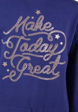 BLUZA DZIEWCZĘCA OZDOBIONA ZOŁTYM NADRUKIEM I FRĘDZLAMI ORIGINAL MARINES DFA3623FA