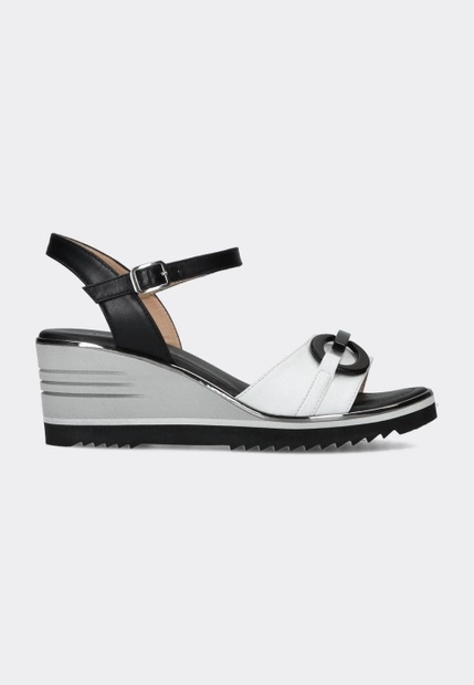 SKÓRZANE SANDAŁY DAMSKIE NA KOTURNIE DONNA SOFT DS1817