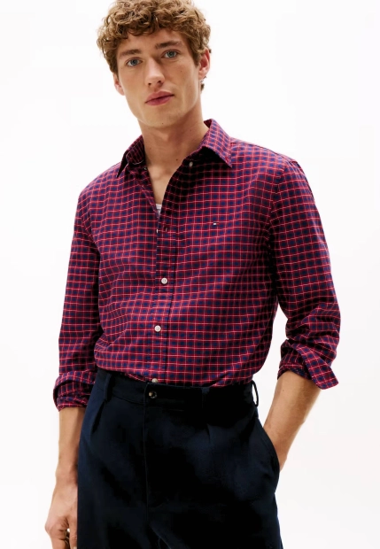 KOSZULA MĘSKA Z DŁUGIM RĘKAWEM W KRATĘ TOMMY HILFIGER MW0MW40467