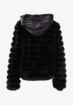 FUTRZANA KURTKA DAMSKA Z KAPTUREM YES ZEE J012 K200