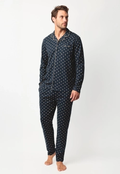 PIŻAMA MĘSKA Z DŁUGIM RĘKAWEM ZAPINANA NA GUZIKI ADMAS 63770