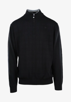 WEŁNIANY SWETER MĘSKI Z PÓŁGOLFEM ZAPINANY NA ZAMEK GREEN COAST GC25AIW52612