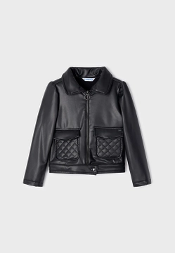 KURTKA DZIEWCZĘCA ZE SKÓRY EKOLOGICZNEJ Z KIESZENIAMI MAYORAL 4481