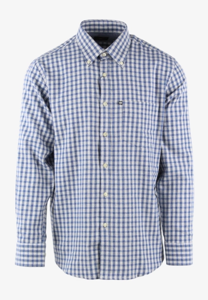 BAWEŁNIANA KOSZULA MĘSKA Z DŁUGIM RĘKAWEM W KRATĘ ASCOT SPORT 15284209