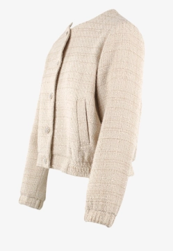 MARYNARKA DAMSKA TYPU BOMBERKA ZE STRUKTURALNEJ TKANINY Z POŁYSKUJACĄ NITKĄ ZAPS ALCAMO