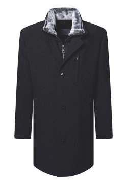 PŁASZCZ MĘSKI Z ODPINANĄ WASTAWKĄ Z FUTRZANYM KOŁNIERZEM PIERRE CARDIN C8 10183 0122