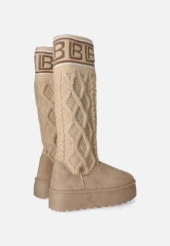 KOZAKI DAMSKIE NA PLATFORMIE Z DZIANINOWĄ CHOLEWKĄ LAURA BIAGIOTTI 9268