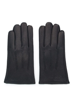 SKÓRZANE MĘSKIE RĘKAWICZKI Z WEŁNIANYM WNĘTRZEM WITTCHEN 44-6-703-1