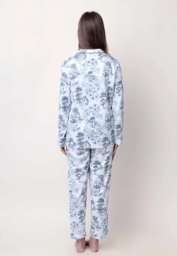 BAWEŁNIANA PIŻAMA DAMSKA ZAPINANA NA GUZIKI Z NADRUKIEM ADMAS 63584
