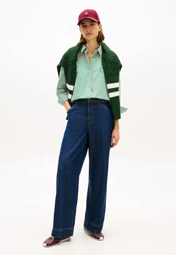 KOSZULA DAMSKA O KROJU OVERSIZE Z HAFTEM Z LOGO TOMMY HILFIGER WW0WW48190