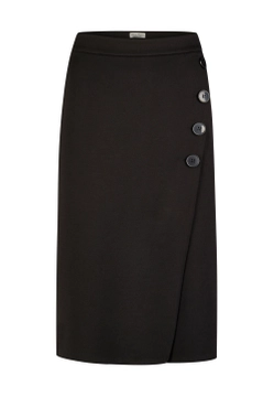 DZIANINOWA SPÓDNICA DAMSKA Z OZODOBNYMI GUZIKAMI BARBARA LEBEK 25850042