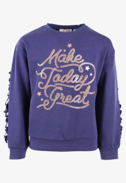 BLUZA DZIEWCZĘCA OZDOBIONA ZOŁTYM NADRUKIEM I FRĘDZLAMI ORIGINAL MARINES DFA3623FA