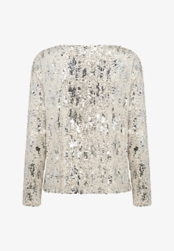 BLUZKA DAMSKA Z DŁUGIM RĘKAWEM OZDOBIONA CEKINAMI SOYACONCEPT 27322