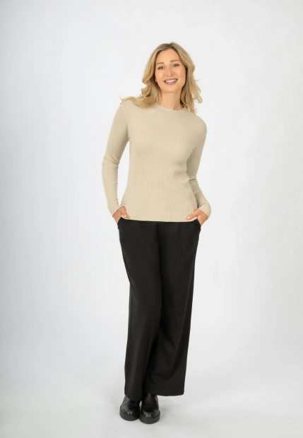 T-SHIRT DAMSKI Z DŁUGIM RĘKAWEM W PASKI BLUE SEVEN 248036