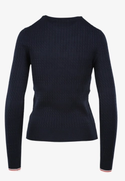 SWETER DAMSKI Z WARKOCZOWYM SPLOTEM BEVERLY HILLS POLO CLUB M537390