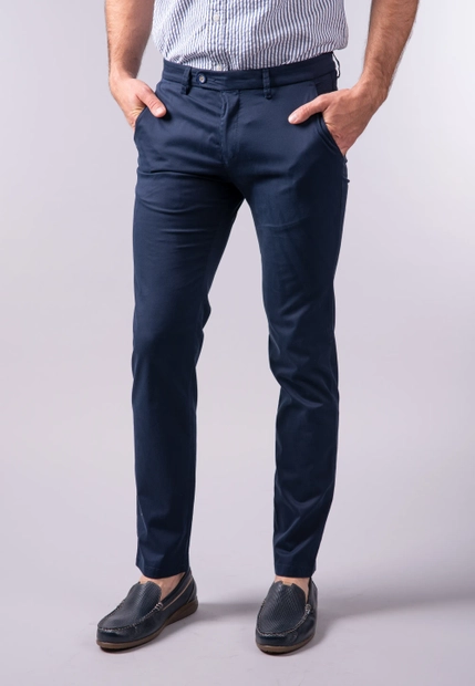 MATERIAŁOWE SPODNIE MĘSKIE BUGATTI 4890 36301