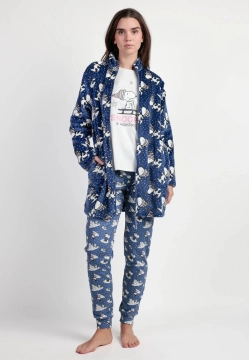 POLAROWY SZLAFROK DAMSKI SNOOPY ZAPINANY NA ZAMEK ADMAS Z KOLEKCJI PEANUTS 67301