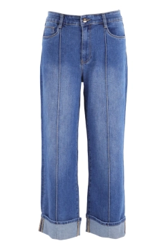 JEANSY DAMSKIE Z OZDOBNYM PRZESZYCIEM Z PRZODU EMANUELA COSTA E114PALAZZO