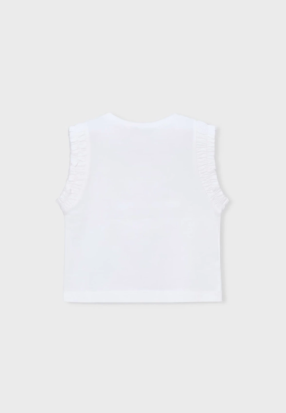 T-SHIRT DZIEWCZĘCY Z KWIATOWĄ APLIKACJĄ MAYORAL 3023