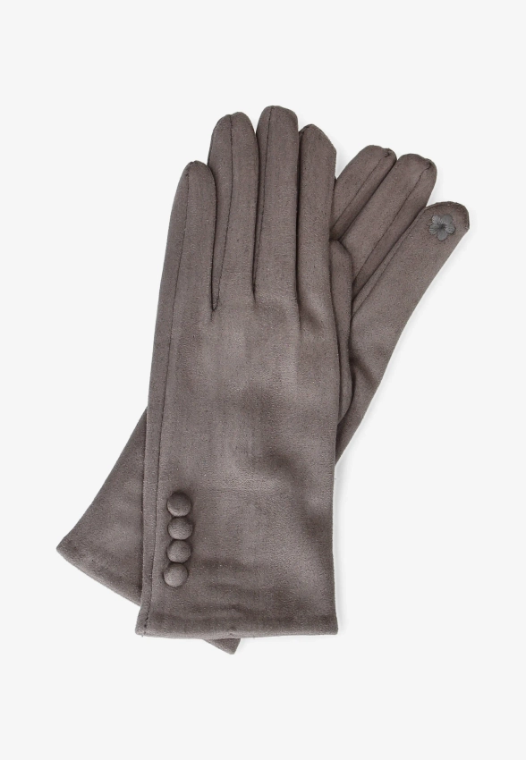 RĘKAWICZKI DAMSKIE Z WISKOZY Z OZDOBNYMI GUZIKAMI YINH1303