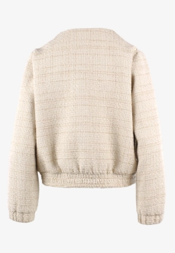 MARYNARKA DAMSKA TYPU BOMBERKA ZE STRUKTURALNEJ TKANINY Z POŁYSKUJACĄ NITKĄ ZAPS ALCAMO