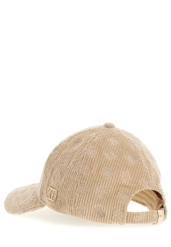 SZTRUKSOWA CZAPKA  Z DASZKIEM Z LOGO 4G PEONY GUESS AW5391 POL01