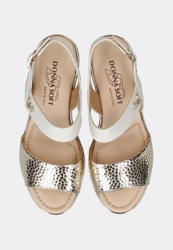 SKÓRZANE SANDAŁY DAMSKIE NA KOTURNIE DONNA SOFT DS2051