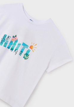 T-SHIRT DZIEWCZĘCY Z NADRUKIEM MAYORAL 6030