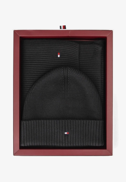 KOMPLET MĘSKI CZAPKA I SZLIK Z DOMIESZKĄ KASZMIRU TOMMY HILFIGER AM0AM13807C