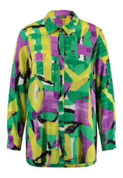 WIELOKOLOROWA KOSZULA DAMSKA Z DŁUGIM RĘKAWEM SAMOON 460055-21064