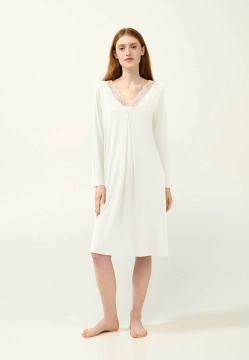 KOSZULA NOCNA Z MICROMODALU Z KORONKĄ VAMP 23122