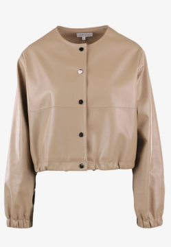 ELEGANCKA KURTKA DAMSKA TYPU BOMBERKA ZE SKÓRY EKOLOGICZNEJ ZAPS BOLONIA