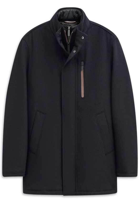 WEŁNIANA KURTKA MĘSKA Z PIKOWANĄ WSTAWKĄ BUGATTI 874328 81063C