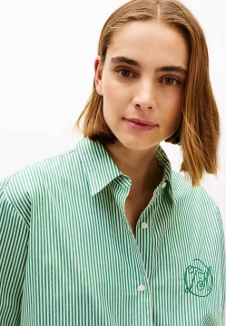 KOSZULA DAMSKA O KROJU OVERSIZE Z HAFTEM Z LOGO TOMMY HILFIGER WW0WW48190