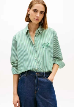 KOSZULA DAMSKA O KROJU OVERSIZE Z HAFTEM Z LOGO TOMMY HILFIGER WW0WW48190