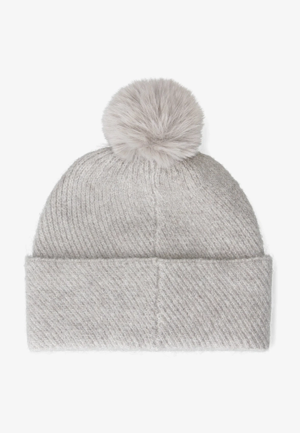 CZAPKA DAMSKA Z WYMIENNYM POMPONEM Z DOMIESZKĄ WEŁNY I ALPAKI TOMMY HILFIGER AW0AW17992