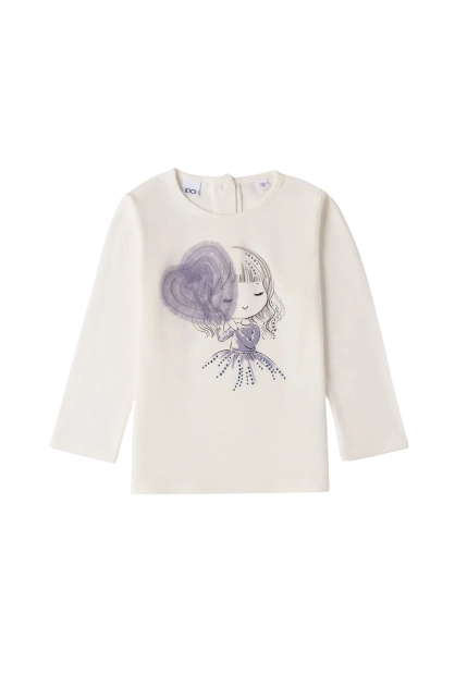 T-SHIRT DZIEWCZĘCY Z DŁUGIM RĘKAWEM I DO 4 F305