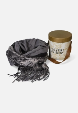 DUŻY CIEPŁY SZAL DAMSKI Z WĘŻOWYM WZÓREM COVERI COLLECTION 223505