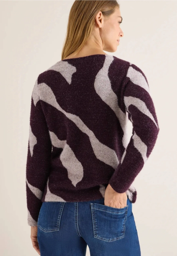SWETER DAMSKI Z WZOREM NA CAŁEJ POWIERZCHNI CECIL 4 TOS324143