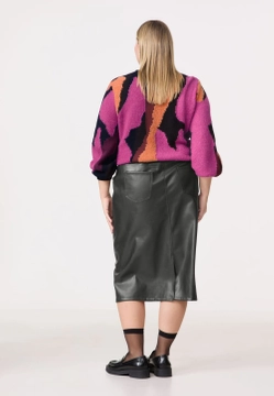 SPÓDNICA DAMSKA ZE SKÓRY EKOLOGICZNEJ SAMOON 510503-21127